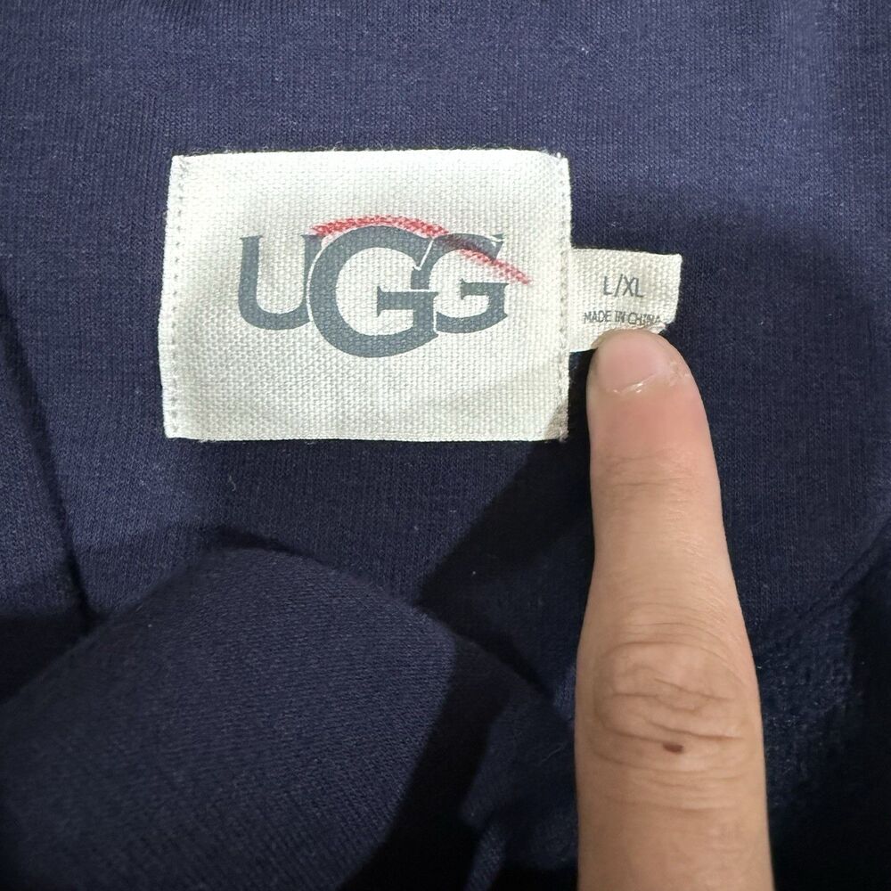 UGG Duffield II Robe Womens L/XL Navy Blue Fleece Belted Bathrobe - Picture 3 of 6